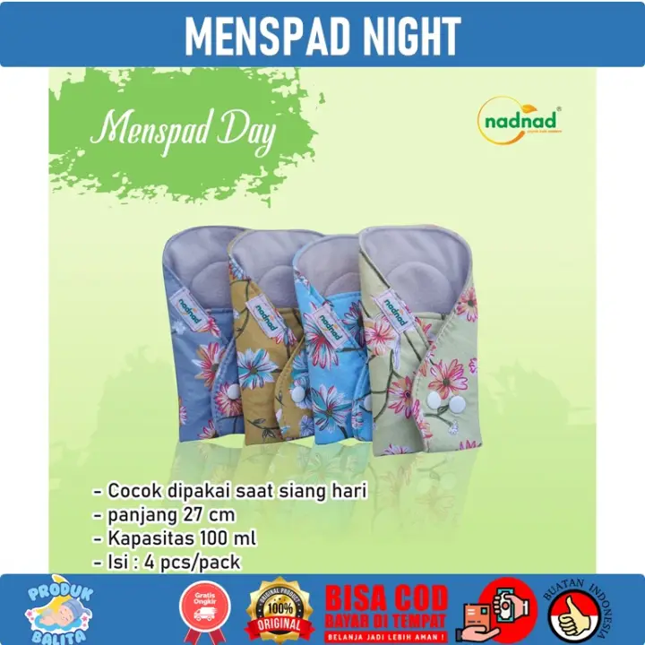 Menspad Kain Nadnad By Sakina Night Pembalut Kain Wanita Cuci Ulang Menstrual Pad Yang Cocok Dipakai Malam Hari Lazada Indonesia