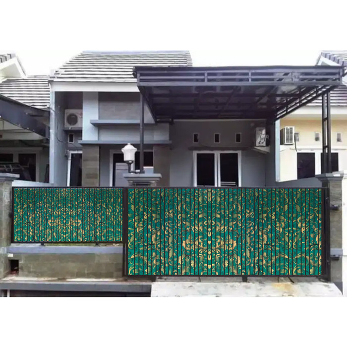 Fiber Penutup Pelapis Pagar Rumah Motif Batik Warna Hijau | Lazada Indonesia