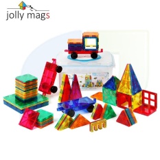 100pcs Jolly mags MAGNETIC TILES new color windows magnetic pieces building blocks magnetic assembly construction tablets children's educational toys Storage bucket