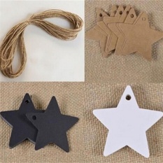 100X Star Kraft Kertas Pernikahan Pesta Hadiah Hadiah Kartu Harga Label Bagasi Tags Putih-Intl