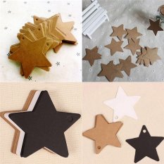 100X Star Kraft Kertas Pernikahan Pesta Hadiah Hadiah Kartu Harga Label Bagasi Tags Coklat-Internasional