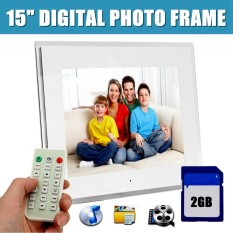 15 Inch HD Bingkai Foto Digital Galeri Mesin Periklanan dengan 2G SD Card-Intl