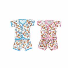BAYIE - 2 SET MY BABY Setelan Baju Bayi Lengan Pendek + Celana Pendek 100{55e037da9a70d2f692182bf73e9ad7c46940d20c7297ef2687c837f7bdb7b002} katun Motif lucu umur 0-6 bulan/baju santai/celana rumah/anak laki-laki/anak perempuan