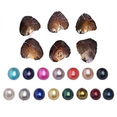 2017 Fashion 7-8mm Tiram dengan Mutiara Oval Besar Di Dalam Hadiah Ulang Tahun (Acak Warna 10 Pcs) (7-8mm)-Intl