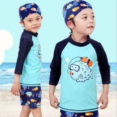 2017 Baru Musim Panas Musim Semi Musim Gugur Panjang Lengan Perlindungan Sinar Matahari Bayi Laki-laki Baju Renang Dua Potongan Anak-anak Remaja Lelaki Berselancar Baju Renang- internasional