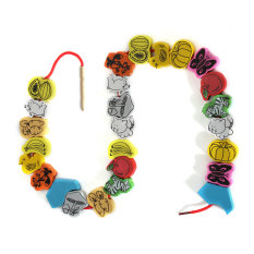 26 Pcs/lot Hewan Kayu Buah Blok Stringing Beaded Mainan Bandung Photo: “Belajar & Colorful Produk Mainan Anak 2.5 Cm