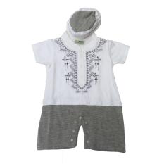 2in1 Romper koko putih abu +peci putih abu (OZUKA)