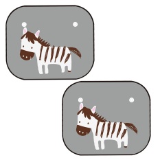 2 PCS Anak Kaca Berlapis Ganda Pelindung Matahari Jendela Samping Blok UV Silau Matahari Perlindungan Panas Jendela Belakang Mobil Sun Shade dengan Cangkir Hisap untuk Anak-anak zebra Pola-Intl