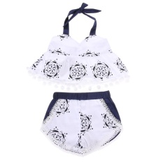 2pcs Fashion Newborn Baby Girls Swimsuit Rompers Top + Short Outfit Sets - intl