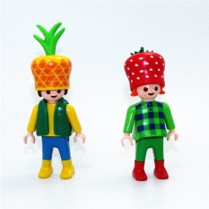 2 Pcs Playmobil Buah Vendor Asli Action Figures WesternPlaymobil Game Mainan Anak Model Koleksi Kids Gift-Intl