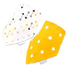 2Pcs Unisex Baby Soft Triangle Bibs Boys Girls Infant Absorbent Cotton Breathable Printed Bibs Drool Teething Towel Scarf for Dry Infant Boys Girls Feeder Gift Style C - intl