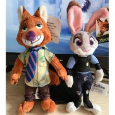 2 Pcs/lot 20 Cm Zootopia Plush Toy Rabbit Judy Hopps Fox Nick Wilde Movie Kids Boneka Mainan Plush Zootopia Boneka Hadiah-Intl