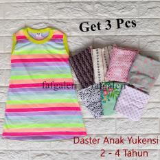3 Pcs Daster Anak Yukesi 2-4 Tahun Aneka Motif Baju Anak Perempuan