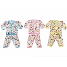 BAYIE - 3 SET MY BABY Setelan Baju Bayi Lengan Panjang + Celana Panjang 100% katun Motif lucu umur 0-6 bulan/baju santai/celana rumah/anak laki-laki/anak perempuan