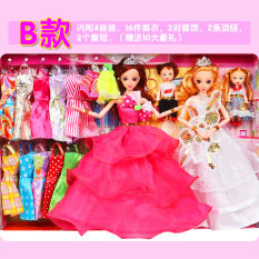 Barbie Boneka 3D Mata Mainan Putri Gaun Pengantin Anak Perempuan