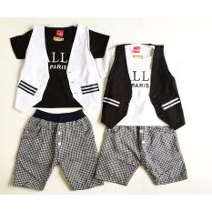 3Pc@37/49.5 Babeebabyshop Paris Stelan Anak Setelan Anak Grosir Baju Anak Grosir Bajubayi Rompi Anak