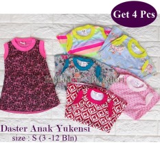4 Pcs Daster Anak Yukesi 3-12 Bulan Aneka Motif Baju Anak Perempuan