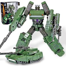 5-in-1 Alloy Deformation Robot Model Manual Operated Puzzle Educational Toy Christmas Gifts for Boys Style:tank
