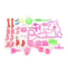 50 Pcs Aksesori untuk Barbie Boneka Sepatu Tas Kalung Sisir Boneka Perlengkapan Anak Perempuan Hadiah Natal Ulang Tahun Hadiah (Warna Gaya Pengiriman Acak) -Intl