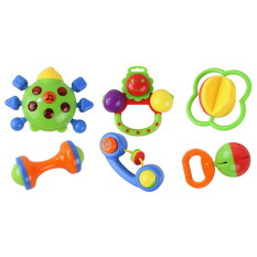 6 Pcs Anak-anak Bayi Edukasional Mainan Instrumen Musik Plastik Tangan Bel Dering Cincin Pemasang Selama Lebih dari 3 Bulan Bayi-Intl