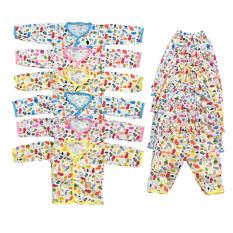 BAYIE - 6 SET MY BABY Setelan Baju Bayi Lengan Panjang + Celana Panjang 100% katun Motif lucu umur 0-6 bulan/baju santai/celana rumah/anak laki-laki/anak perempuan