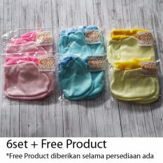6Set Sarung tangan + Sarung kaki bayi Babymoon 3warna