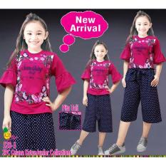 (7-12 Thn) Baju Setelan Anak Perempuan Kaos Something New Kulot Katun