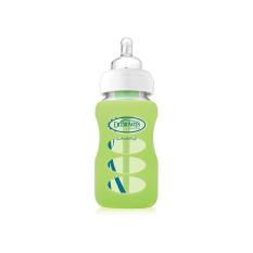 9 oz / 270 ml Wide-Neck Glass Bottle + Sleeve - Light Green DR. BROWN'S