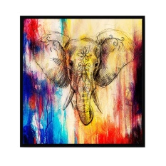 Abstrak Gaya Seni Gajah Kanvas Cetak Dekorasi Dinding Seni untuk Rumah Living Room Kamar Tidur Office Hotel Pub 40x40 CM-Intl