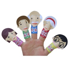 Accidentally the happy child finger toy figurine in baby shop animal finger finger toy figurine of one family takes to know a word to pronounce English attraction a baby to imitate to tell the story toy animal style one 5 sets - intl