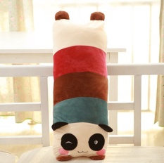 Semua Tumbuh 105*30 Cm Lucu Kartun Panda Tokoh Doll Daftar Orang Ganda Bantal Floss Mainan Mainan Figurine tumbuh Tidur Sofa Bantal (Lingkaran Mata Kaki Cokelat Ya Panda) -Internasional