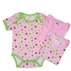 Amaris Set Isi 3 - Baju Jumpsuit Bayi Cewe - Baju Bayi
