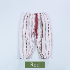 Anti-nyamuk Celana Rumah AC Pants Cotton Linen Tipis Musim Panas Bayi Perempuan Bunga-Merah-Intl