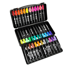Berbagai Macam Warna Set 36 Buah Pena Kuas Cat Air, Mewarnai Buku Dewasa, Manga, Komik, Kaligrafi, Air-dicuci Bebas Racun Grafiti Seni Lukisan Pena Peralatan Penanda With Genggam Organizer, Hitam-Internasional