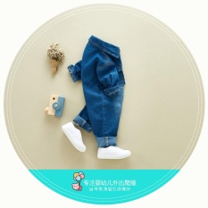 Musim Gugur Bayi Baru Cowboy Memanjat Pakaian Pabrik Langsung Versi Korea dari Lengan Panjang Bayi Anak's Pakaian Bayi Baju Monyet-Internasional