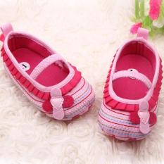 Ava Baby Prewalker Flower Stripes PINK Sepatu Bayi Perempuan
