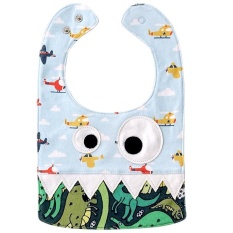 Baby Bibs Katun Murni Saliva Towel Kids Pinafore Spesifikasi: 07 Blue Plane + Dinosaurus-Intl