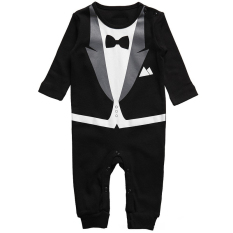Baby Boy Bayi Formal Tuxedo Celana 1 Pcs Jumpsuit Gentleman Pakaian