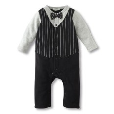 Bayi Anak Laki-laki Rompers Katun Dasi Kupu-kupu Pria Pesta Pakaian Musim Semi Balita Pangeran Kostum Bayi Jumpsuits Baru Lahir Anak Laki-laki-Internasional