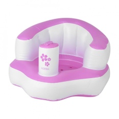 Bayi Membangun Di Pompa Bath Seat Inflatable Kursi Sofa Bermain Anak-anak Pink-Intl