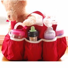 Baby Diaper Bag Organizer BDBO polos DBO Tas popok botol susu bayi/balita - Red