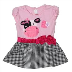 Baby Dress Sapi Cantik Baju Bayi 6-12 bulan Pink 2123