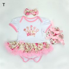 Bayi Gadis Bayi 3 Pcs Pakaian Set Baju Monyet + Headband + Shoes Natal Perapi Putri Tutu Baju Monyet Gaun/Jumpsuit Xmas BEBE Partai Birthday Costumes-Intl