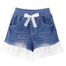 Baby Girls lace denim short jeans - intl