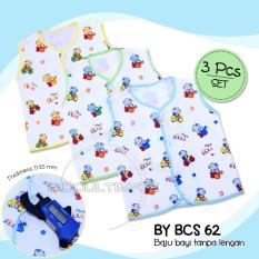 BABY LEON Baju Bayi Tanpa Lengan isi 3pcs / Atasan tanpa lengan bayi isi 3pcs / Baju bayi sehari-hari isi 3pcs / BY BCS-62 Baju Bayi Tanpa Lengan Random isi 3 pcs