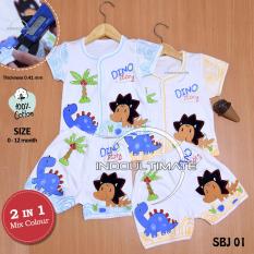 Baby Leon / Baju Setelan Bayi 2 pcs / Setelan Dino Story 2 pcs / BY SBJ-01