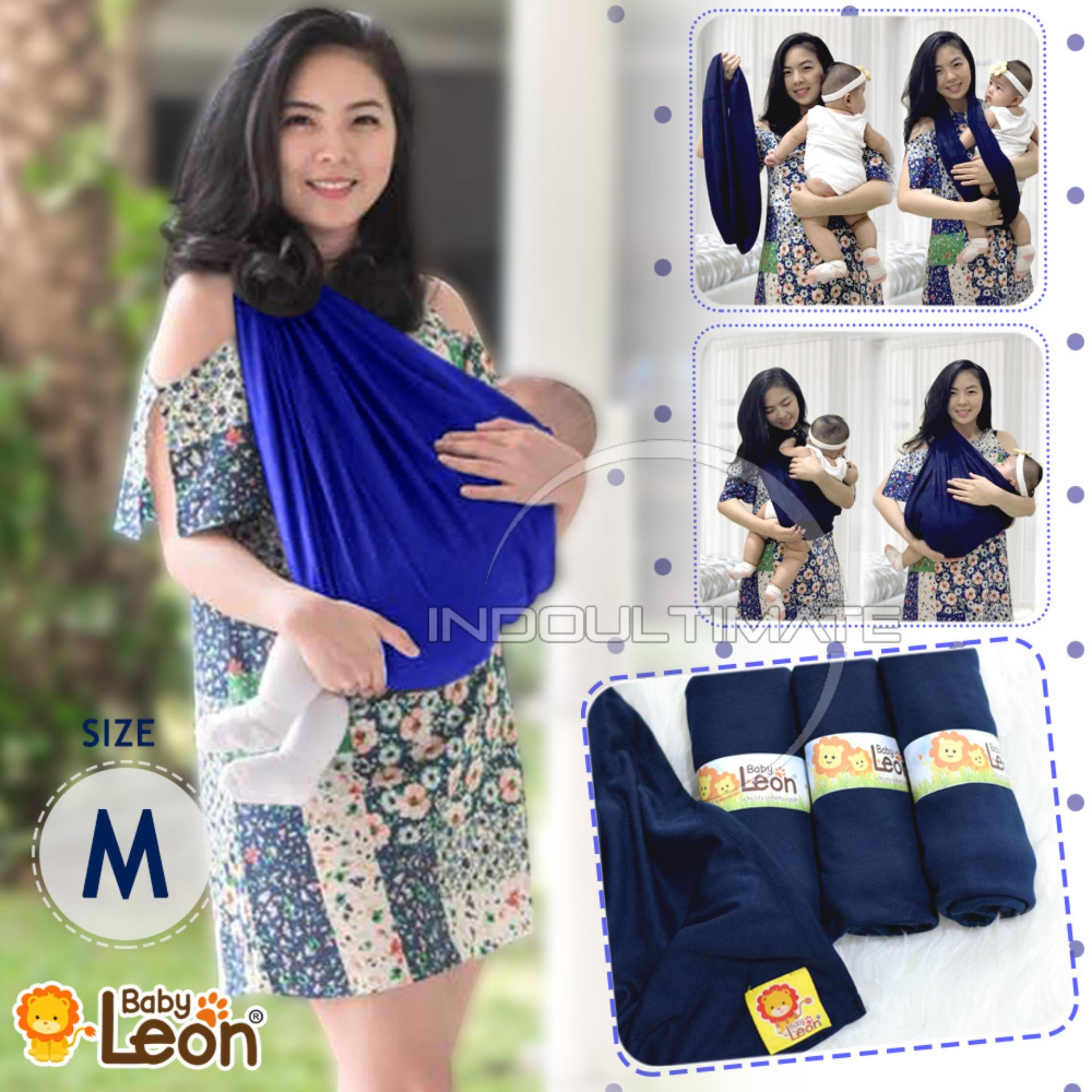 BABY LEON GENDONGAN Bayi Kaos/Geos/selendang Bayi Praktis BY 44 GB Polos ​​​​​​​​​​​​​​Ukuran M - Biru Benhur  