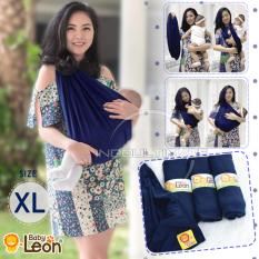 BABY LEON Gendongan Bayi Kaos/Geos/selendang Bayi Praktis BY 44 GB Polos Ukuran XL - Blue Navy