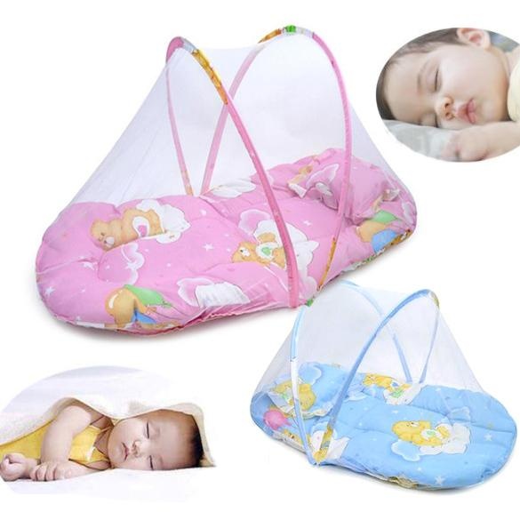 Baby Nyamuk Serangga Cradle Bed Netting Canopy Cushion Kasur untuk Bayi (Warna Acak)-Intl