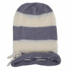 Baby Photography Props Handmade Newborn Knitted Sleeping Bag (Grey White) - intl